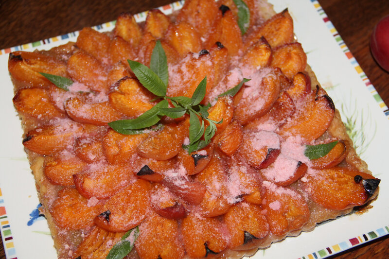 TARTE AUX ABRICOTS ET A LA RHUBARBE PARFUM VERVEINE CITRONNELLE