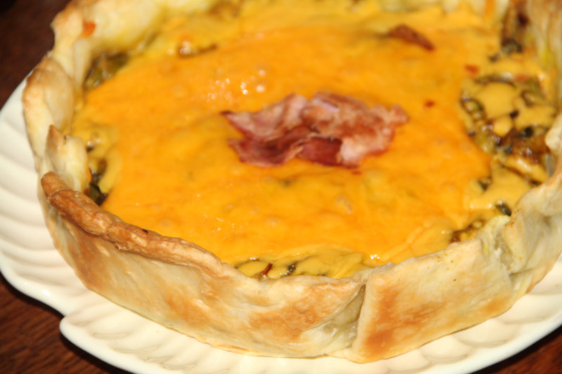 TARTE AUX POIREAUX, BACON ET CHEDDAR