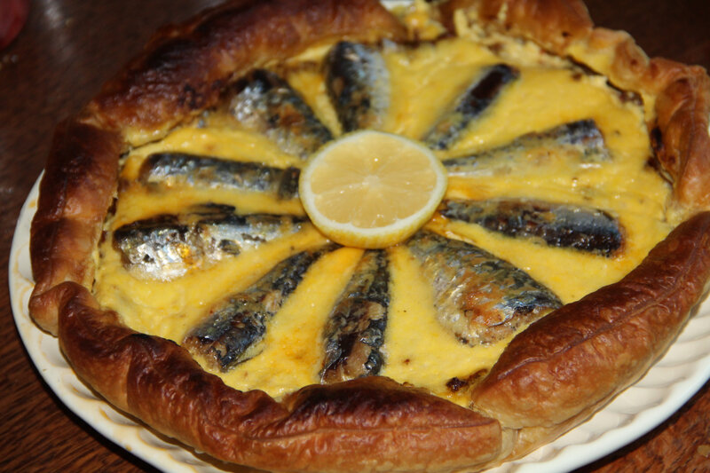 TARTE AUX SARDINES A LA TOMATE ET CREME DE CITRON