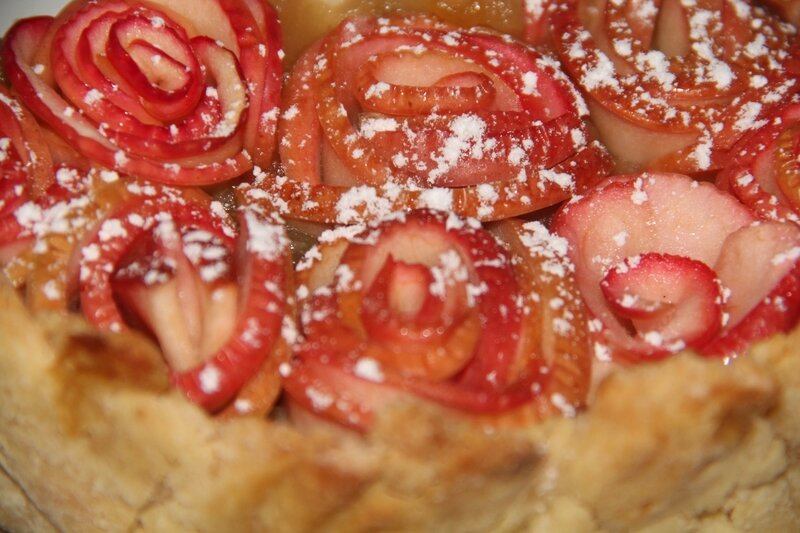 TARTE BOUQUET DE ROSES EN POMMES