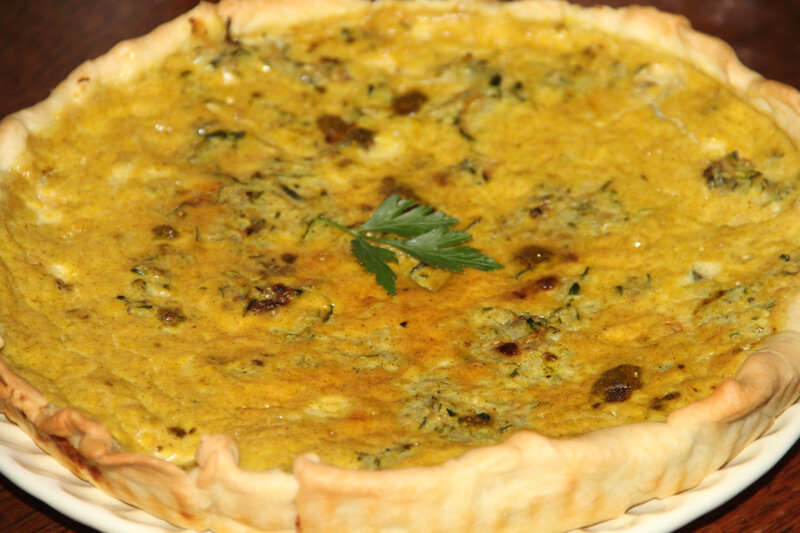 TARTE DE COURGETTES AUX LARDONS ET AU CURRY