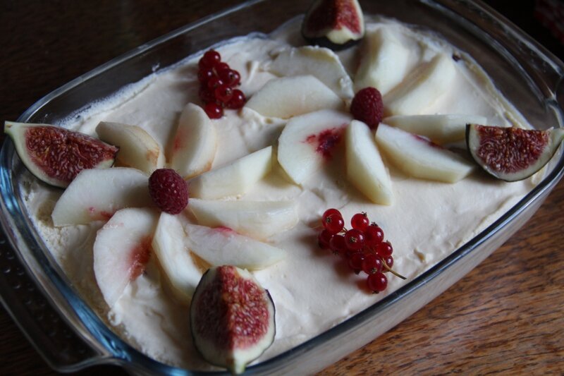 TIRAMISU AUX FRAMBOISES ET NECTARINES