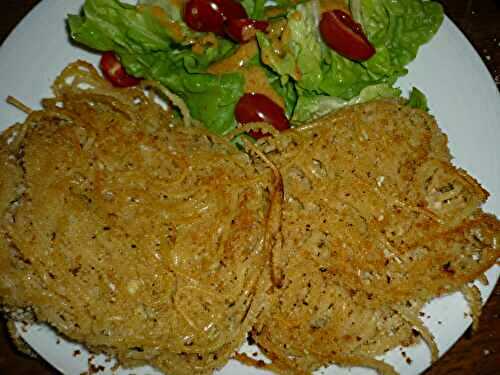 GALETTES DE SPAGHETTI AU CRABE (ISSUES DES CRAB CAKES)