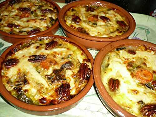 PETITS GRATINS DE POIREAUX ET POMMES DE TERRE AU FROMAGE DE RACLETTE