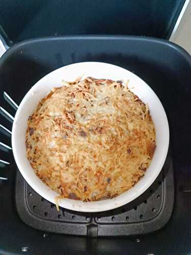 Gratin de poisson et riz de konjac cuit dans ma friteuse à air chaud