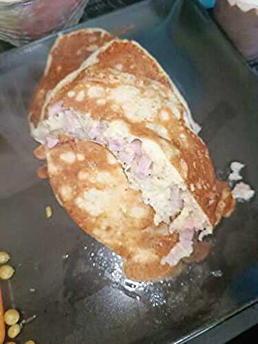 Pancakes salés jambon et chèvre 