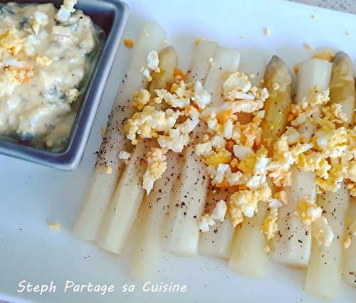 Asperges blanches sauce gribiche - Steph Partage sa Cuisine