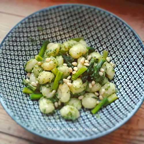 Gnocchis au pesto et asperges vertes - Steph Partage sa Cuisine