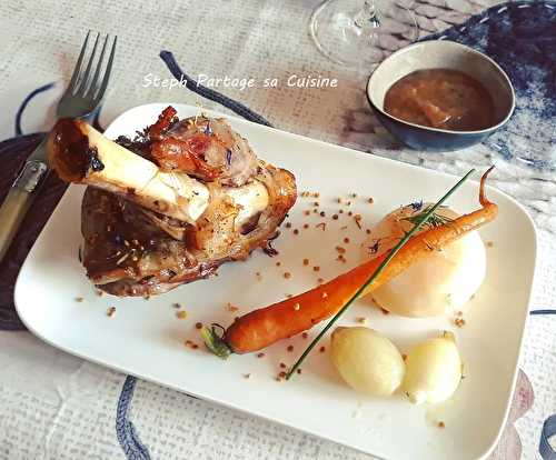 Souris d'agneau, sauce à la rhubarbe et au miel - Steph Partage sa Cuisine