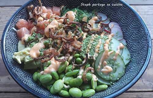 Poké bowl saumon spicy - Steph Partage sa Cuisine