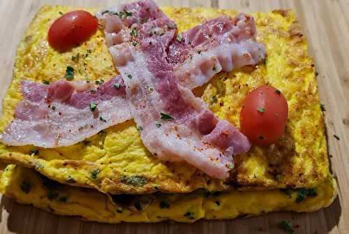 Omelette Farcie aux Champignons et Lardons