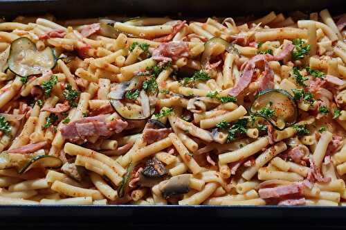 One Pot Pasta Jambon Champignons Courgettes