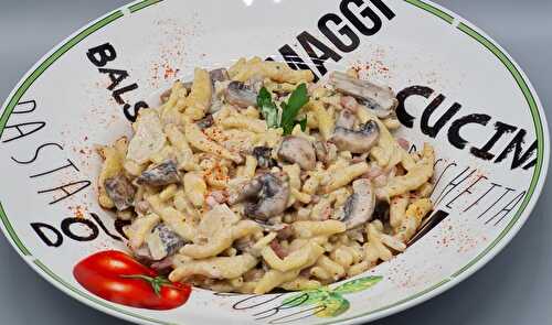 Spaetzles Champignons Lardons