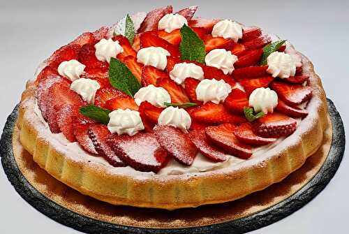 Tarte aux Fraises sur Biscuit Madeleine