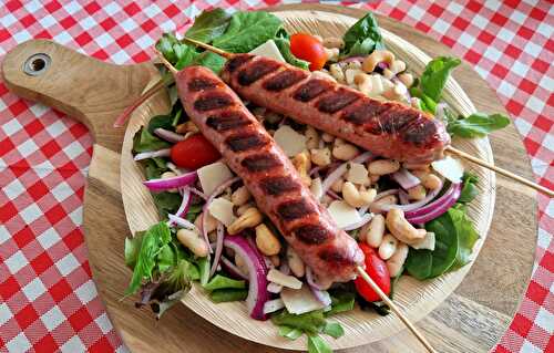 Saucisses de Toulouse et Salade de Haricots Blancs