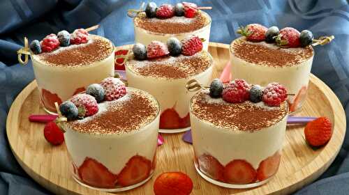 Verrines de Tiramisu aux Fraises