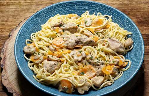 Sauté de Porc à la Crème et aux Spaghettis