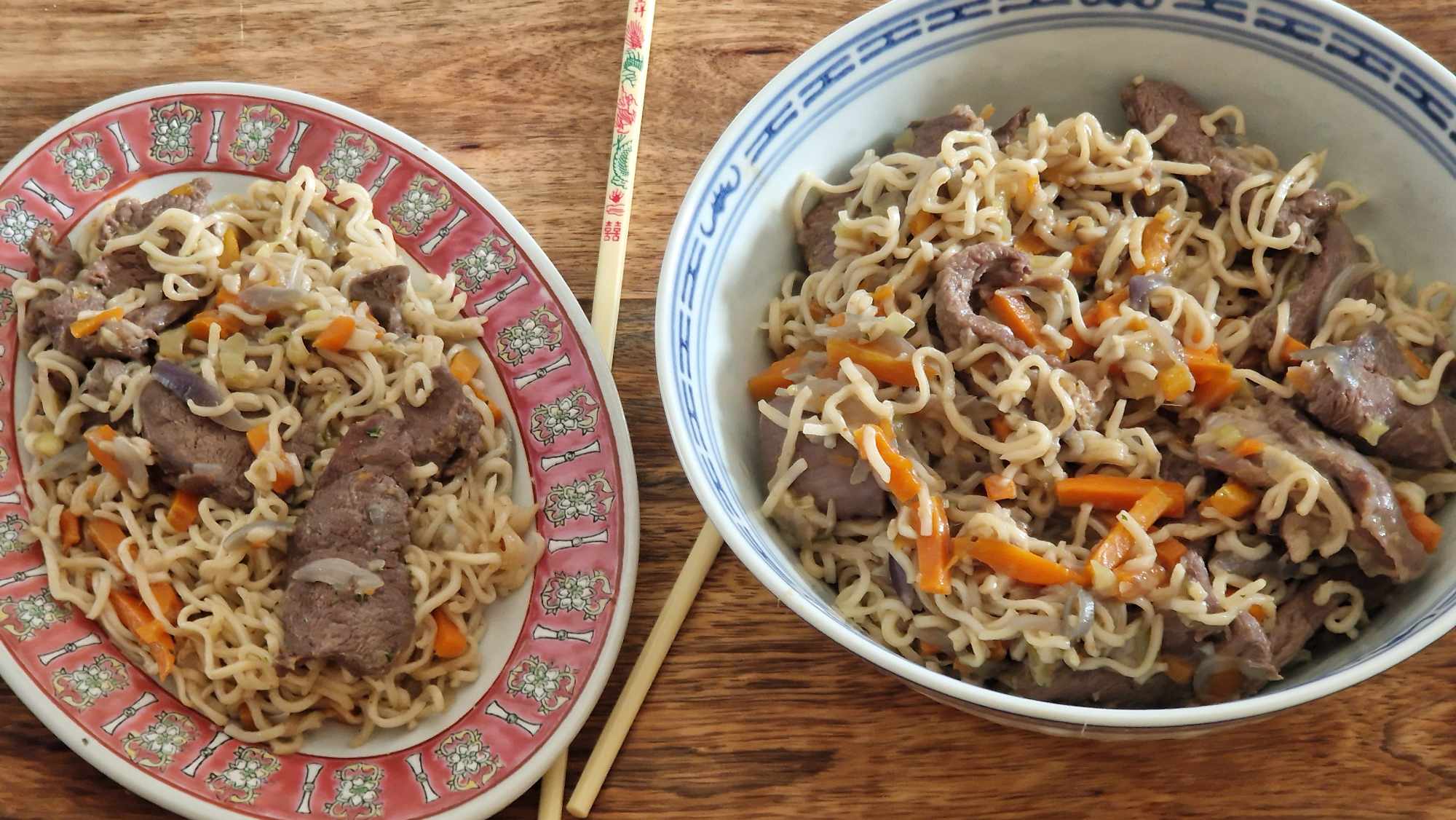 Emincé de Chevreuil aux Nouilles Chinoises