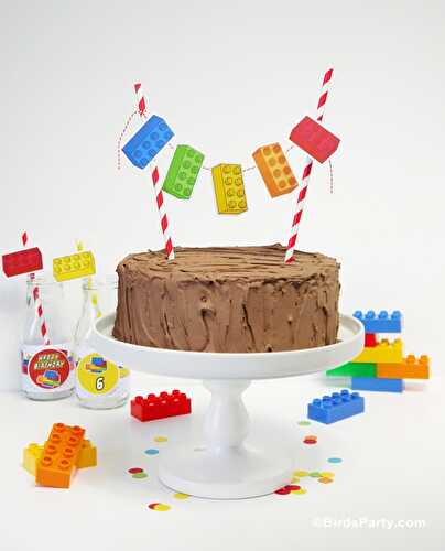 Fêtes | Party Printables: Anniversaire Inspiration Lego | Décoration de Gâteau DIY