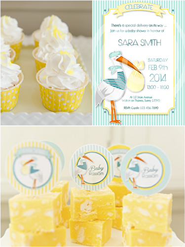 Fêtes | Party Printables: Baby Shower Party  et Printables Thème Cigogne