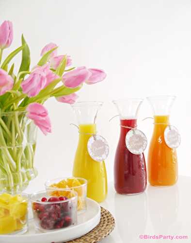 Fêtes | Party Printables: Bar à Mimosas DIY, Recettes et Freebies Printables