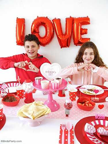 Fêtes | Party Printables: Déco de Table Crêpe Party Pour La Saint-Valentin + FREEBIES