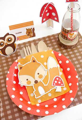 Fêtes | Party Printables: Décor de Table DIY Anniversaire Animaux de la Forêt