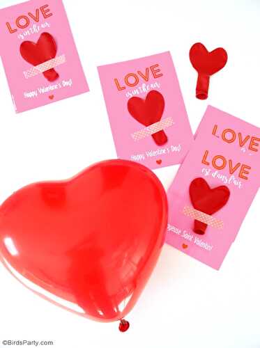Fêtes | Party Printables: DIY Carte Ballon pour la Saint Valentin avec Freebies 😍