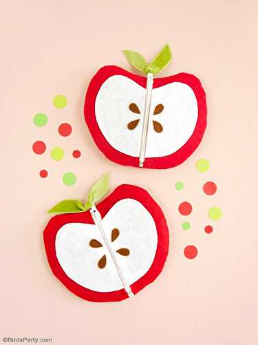 Fêtes | Party Printables: DIY Pochettes Zippées en Forme de Pomme