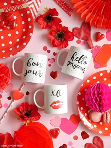 Fêtes | Party Printables: DIY Tasses en Calligraphie Facile pour la Saint-Valentin