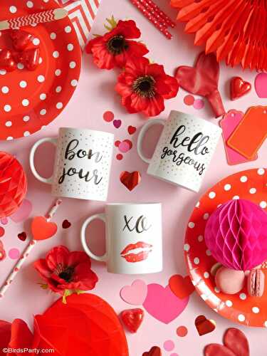 Fêtes | Party Printables: DIY Tasses en Calligraphie Facile pour la Saint-Valentin