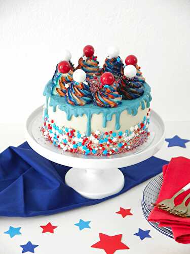 Fêtes | Party Printables: Gâteau Layer Cake en Bleu, Blanc et Rouge