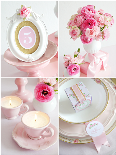 Fêtes | Party Printables: Idées de Mariage DIY Romantique en Rose 