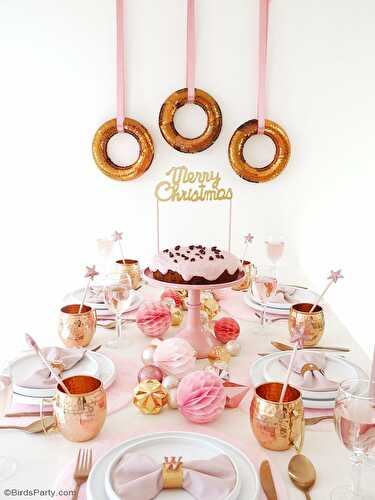 Fêtes | Party Printables: Ma Table de Noël en Rose et Cuivre