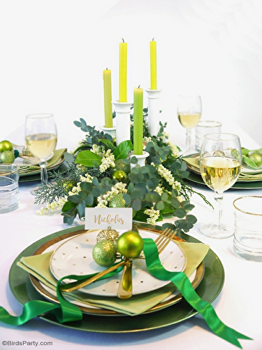 Fêtes | Party Printables: Ma Table de Noël en Vert & Doré