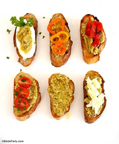 Fêtes | Party Printables: Recette Apéritif Facile: Crostini à la Tapenade