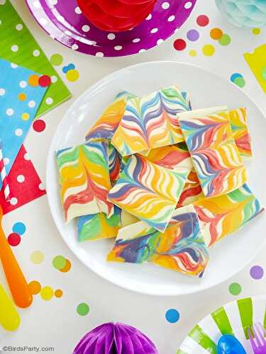 Fêtes | Party Printables: Recette Barre de Chocolat Arc en Ciel 2 Façons