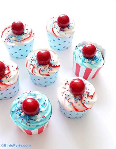 Fêtes | Party Printables: Recette Cupcakes Chocolat au Coca-Cola® en Bleu, Blanc et Rouge