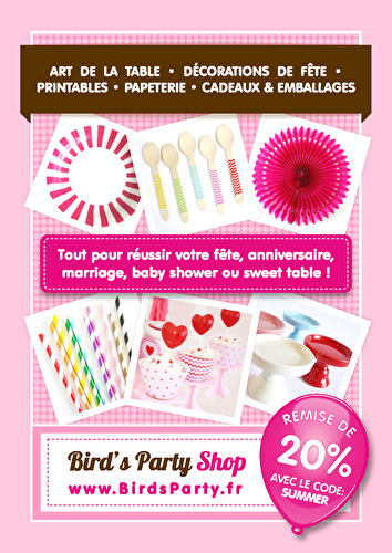 Fêtes | Party Printables: SOLDES 20% de Remise sur BirdsParty.fr 