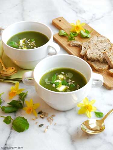 Fêtes | Party Printables: Soupe Printanière au Cresson Végétalienne et Sans Gluten