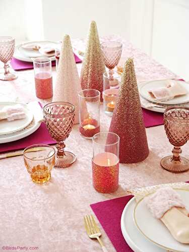 Fêtes | Party Printables:  Table de Noël Pink So Chic + Imprimables GRATUITS