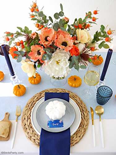 Fêtes | Party Printables: Une Table Automnale Bleu et Orange