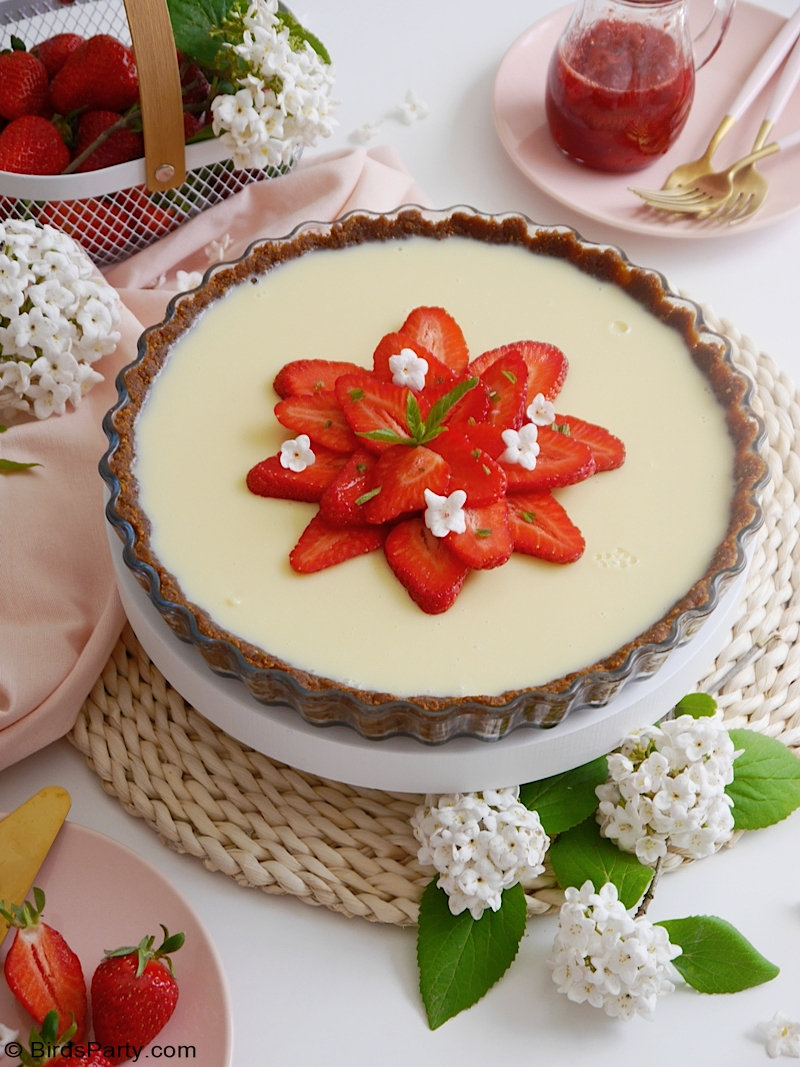 Tarte aux Fraises et Chocolat Blanc Sans Cuisson