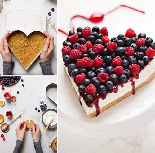 Recette Cheesecake coeur aux fraises et son coulis aux fruits rouges facile