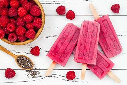 Recette Glace à l'eau ou Popsicle framboise et citron vert maison