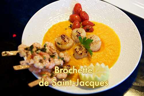 Brochette de St Jacques à la vanille de Madagascar