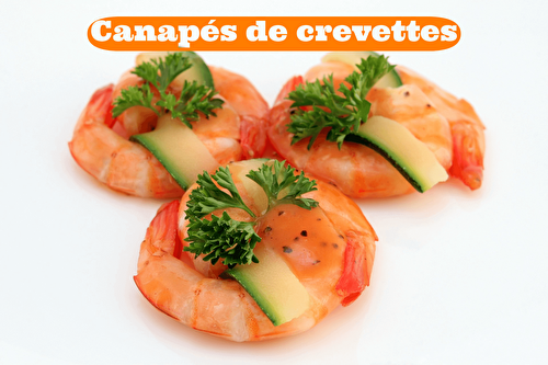 Canapés aux crevettes, curry doux et poivre Timut