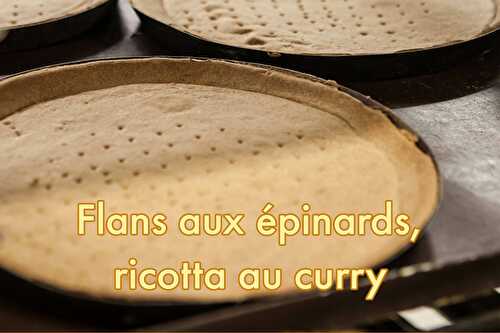 Flans aux épinards, à la ricotta au curry doux