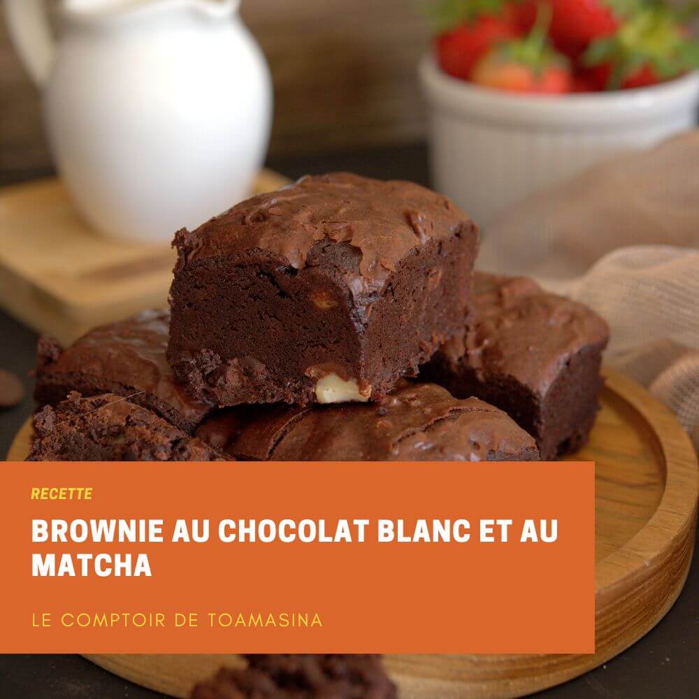 Brownie au chocolat blanc et au Matcha