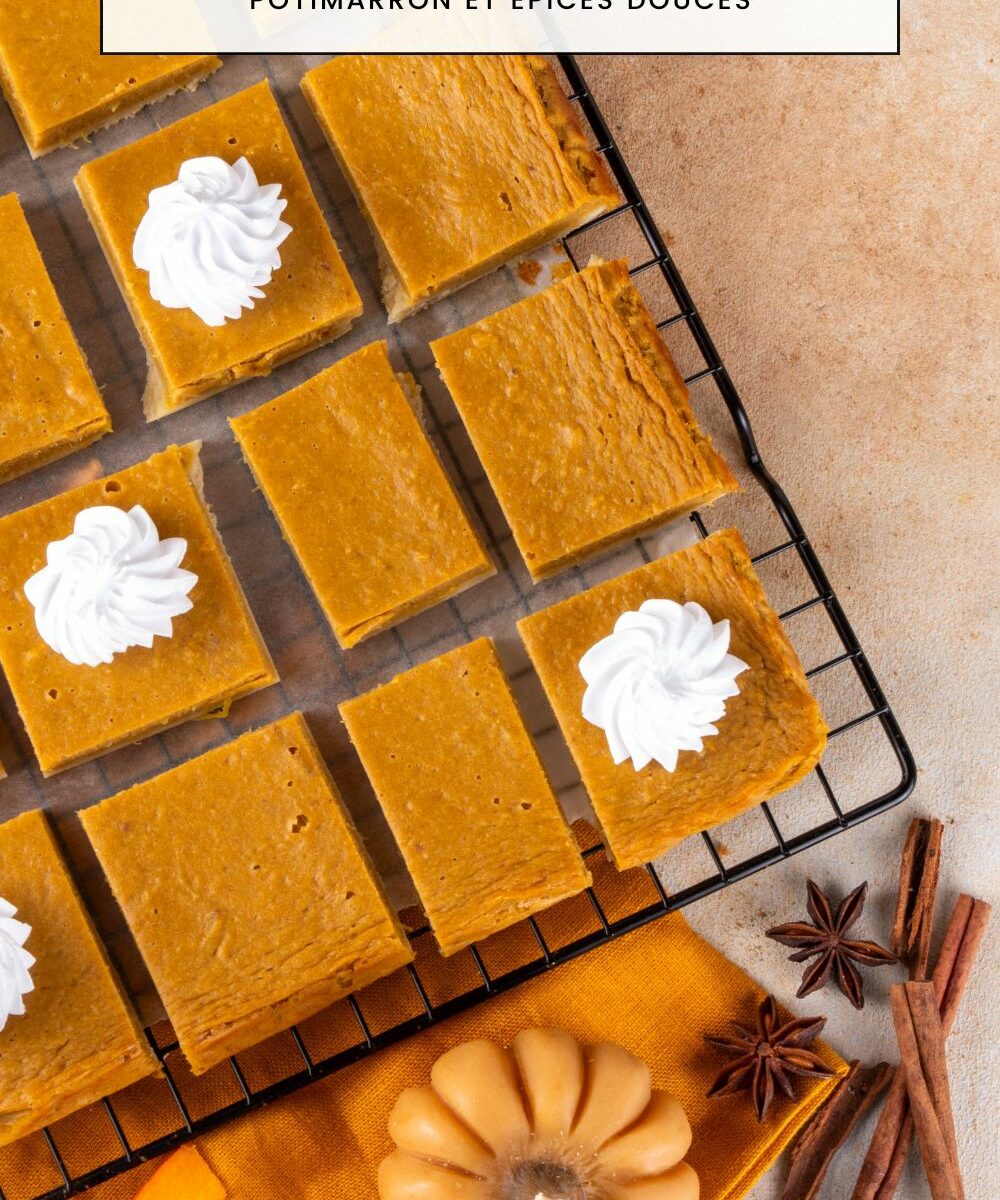 Pumpkin Bars Les Carrés Fondants au Potimarron et Épices Douces